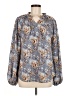 Hailey & Co. 100% Polyester Floral Blue Long Sleeve Blouse Size M - photo 1