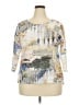 Cubism Graphic Ivory 3/4 Sleeve Blouse Size XXL - photo 1