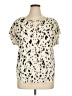 Shein Curve 100% Polyester Animal Print Ivory Short Sleeve Blouse Size 0X - photo 1