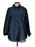 Shein Curve Houndstooth Blue 3/4 Sleeve Blouse Size 12 - photo 1
