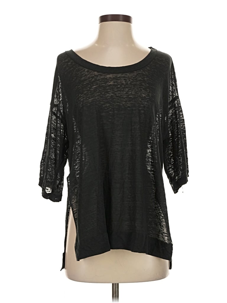 Pre-owned Out From Under 3/4 Sleeve T-shirt In Black