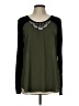 Studio Y 100% Polyester Green Long Sleeve Blouse Size L - photo 1