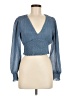 Storia 100% Polyester Blue Long Sleeve Blouse Size M - photo 1