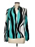 Shein Color Block Teal Long Sleeve Blouse Size 6 - photo 1