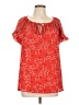Max Studio 100% Polyester Red Short Sleeve Blouse Size L - photo 1