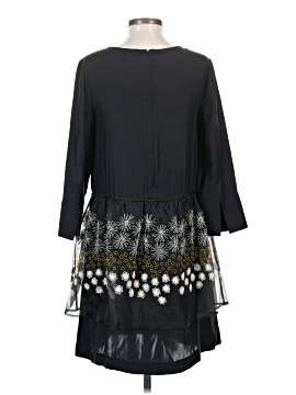 green emerald velvet dress Simona Long Sleeve Embroidered Front Tie Mini Dress - Stella Marina Print
