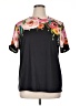 Shein Curve 100% Polyester Floral Black Short Sleeve Turtleneck Size 1X - photo 1