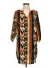 Tea n Rose 100% Polyester Print Orange Casual Dress Size S - photo 1