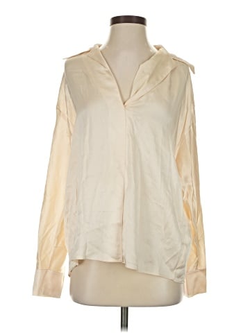 Vince. Long Sleeve Silk Top (view 1)