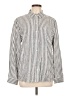 Style&Co Stripes Silver Long Sleeve Button-Down Shirt Size L - photo 1
