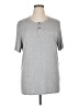 Theory Gray Short Sleeve Henley Size XL - photo 1