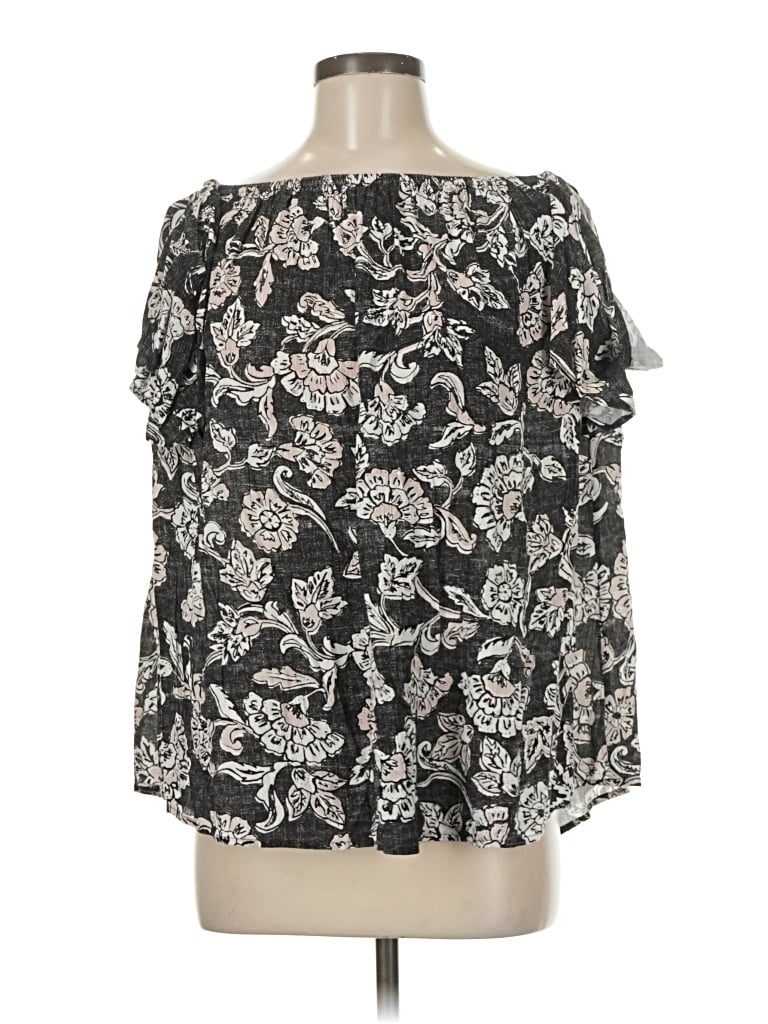 Pre-owned Billabong 3/4 Sleeve Blouse In Black