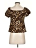 Rora Brown Short Sleeve Blouse Size S - photo 2