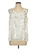 Covington 100% Polyester Silver Sleeveless Blouse Size L - photo 1
