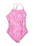 Speedo Paisley Pink One Piece Swimsuit Size 12 - photo 1