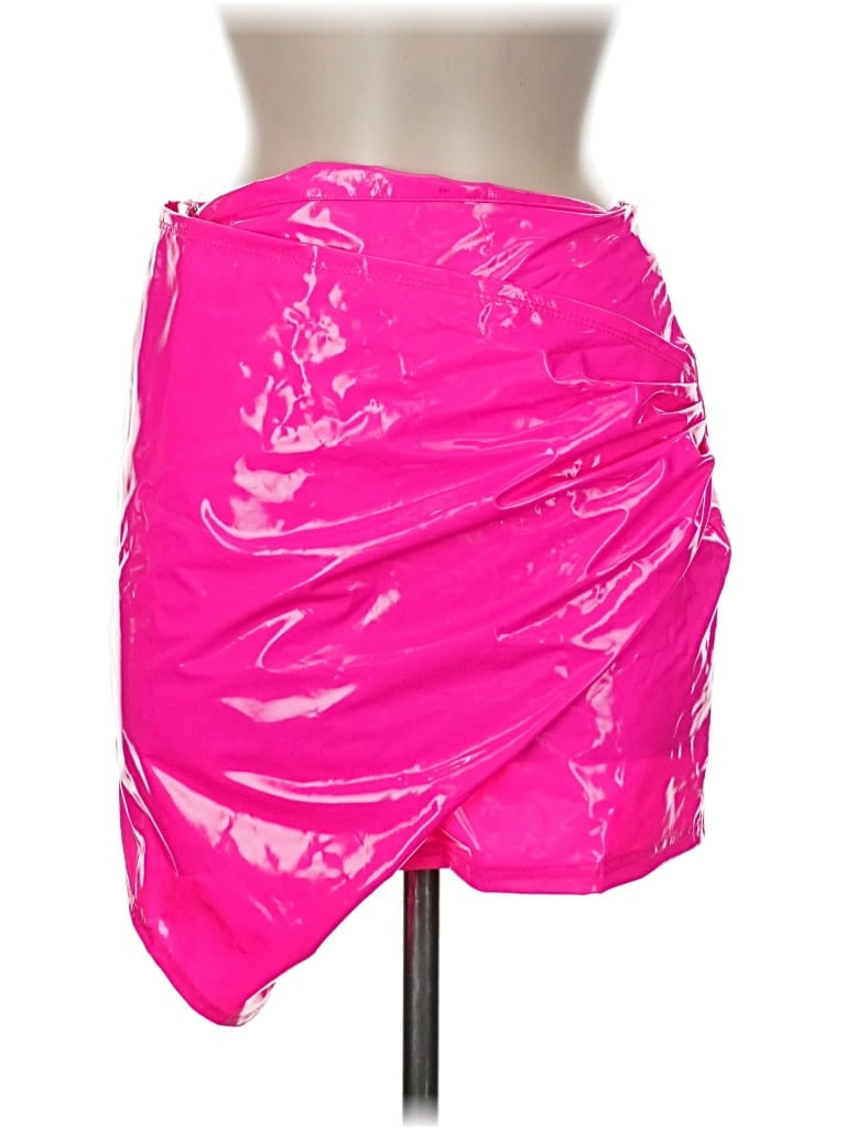 Shein Faux Leather Skirt In Pink