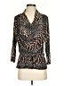 Juliette Animal Print Brown 3/4 Sleeve Blouse Size S - photo 1