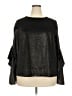 RACHEL Rachel Roy Solid Black Long Sleeve Blouse Size 2X - photo 1