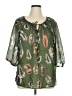 Unbranded 100% Polyester Green Short Sleeve Blouse Size XL - photo 1