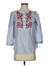 Talbots 100% Cotton Blue 3/4 Sleeve Blouse Size XS - photo 1