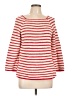 Lauren Moffatt 100% Cotton Stripes Red Pullover Sweater Size L - photo 1