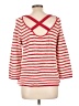 Lauren Moffatt 100% Cotton Stripes Red Pullover Sweater Size L - photo 2