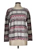 Jaclyn Intimates Print Gray Pullover Sweater Size L - photo 1