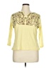i.e. 100% Nylon Yellow 3/4 Sleeve Blouse Size 1X - photo 1