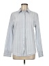 Open Edit 100% Cotton Stripes Silver Long Sleeve Button-Down Shirt Size M - photo 1