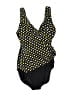 Inches Away Polka Dots Black One Piece Swimsuit Size XS (estimated) - photo 1