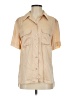 Equipment Color Block Tan Short Sleeve Blouse Size XS - photo 1