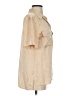 Equipment Color Block Tan Short Sleeve Blouse Size XS - photo 4