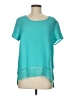 NY Collection 100% Polyester Teal Short Sleeve Blouse Size M (estimated) - photo 1