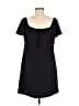 Charles Henry Solid Black Casual Dress Size M - photo 2