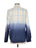 Blu Pepper 100% Cotton Color Block Blue Long Sleeve Blouse Size L - photo 2