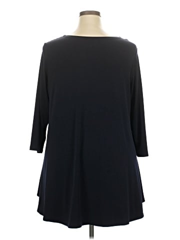 Joan Vass New York 3/4 Sleeve Top (view 2)