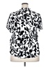 Unbranded 100% Viscose Print White Short Sleeve Blouse Size XXL - photo 2