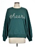 Caslon Hearts Teal Sweatshirt Size L - photo 1