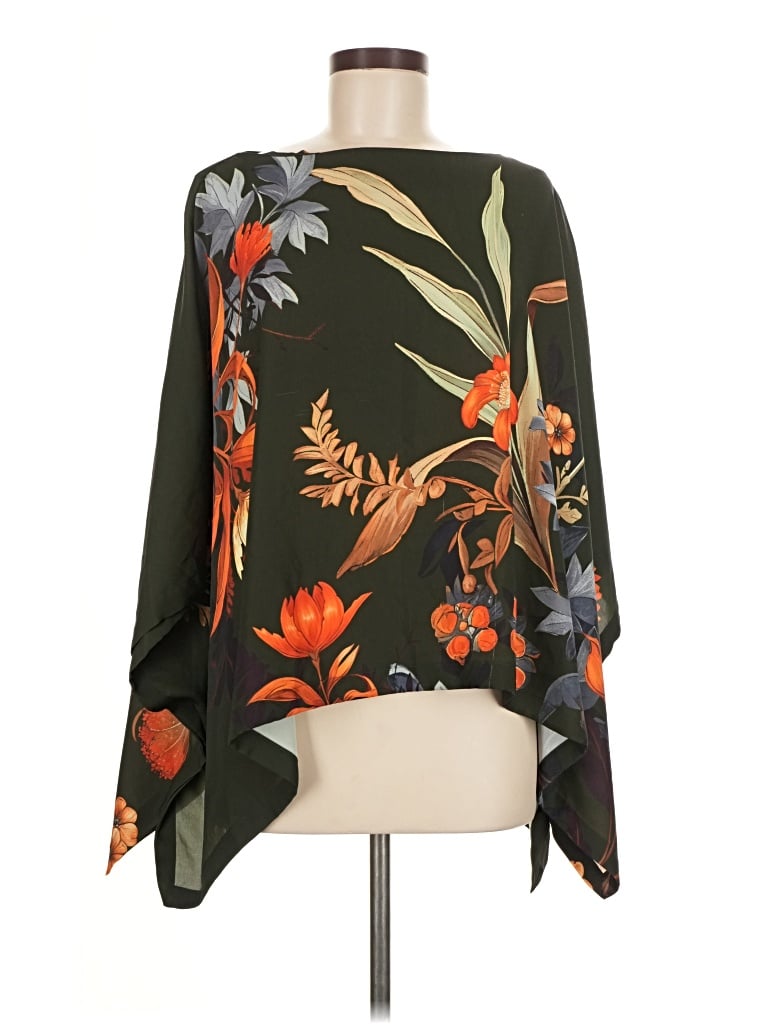 Pre-owned Chico's Poncho In Green