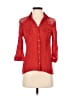 Body Central Red 3/4 Sleeve Button-Down Shirt Size S - photo 1