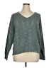 Shein Curve 100% Polyester Chevron-herringbone Teal Pullover Sweater Size 14 Plus (1) - photo 1