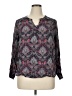 Krazy Kat 100% Rayon Paisley Gray 3/4 Sleeve Blouse Size 1X - photo 1