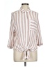 Vixbe Stripes Pink 3/4 Sleeve Button-Down Shirt Size L - photo 1