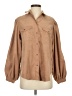 12th Tribe Brown 3/4 Sleeve Button-Down Shirt Size S - photo 1