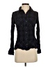CAbi 100% Rayon Plaid Blue Black Long Sleeve Button-Down Shirt Size XS - photo 1