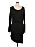 White Birch Solid Black Casual Dress Size L - photo 1