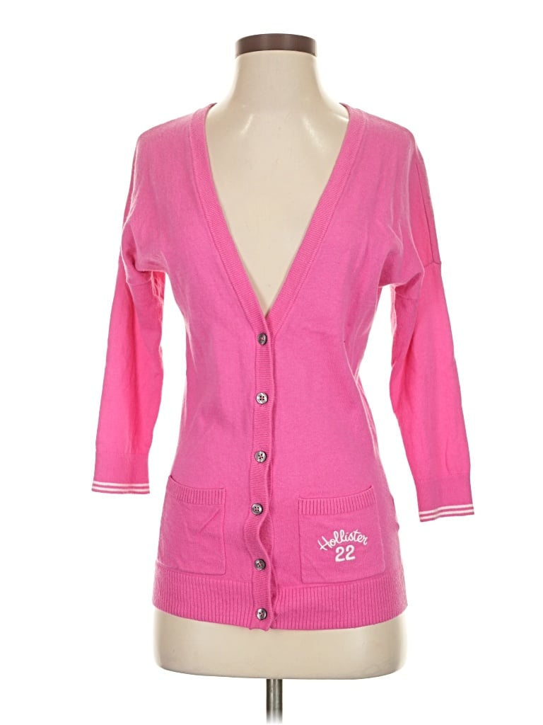 Pre-owned Hollister Cardigan Sweater In Pink
