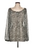 Seven7 100% Polyester Silver Long Sleeve Blouse Size L - photo 1