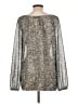Seven7 100% Polyester Silver Long Sleeve Blouse Size L - photo 2