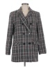FRENCHMAUVE 100% Polyester Plaid Gray Blazer Size M - photo 1